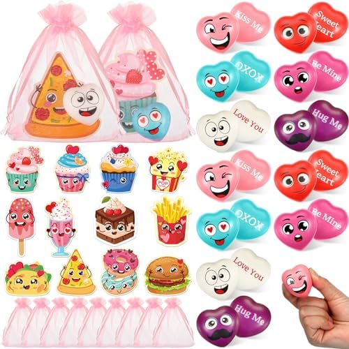 20pcs Valentine Stress Balls with Funny Cards