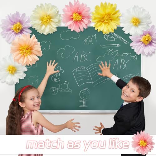 12 Pcs Daisy Tissue Paper Pom Poms Decorations