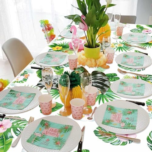 4 Pack Hawaiian Luau Tablecloths for Party Decorations
