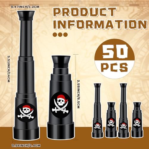 50 Pcs Pirate Telescope for Party Favors
