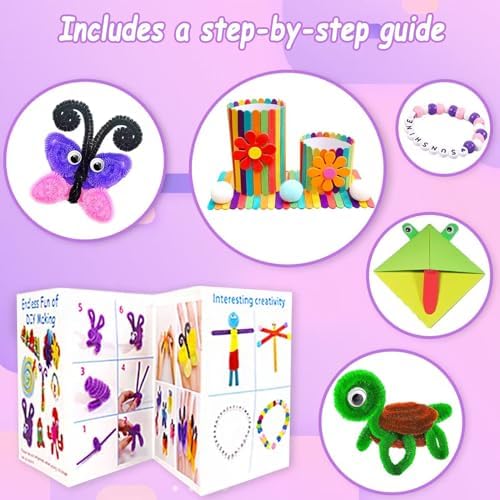VLUSSO 3000Pcs Arts and Crafts Kit for Kids Ages 4-12