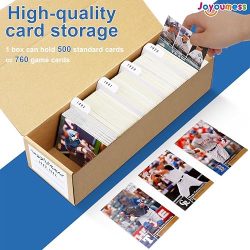 Joyoumess 8-Pack Trading Card Storage Box with Dividers and Labels