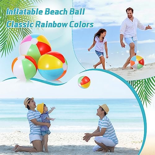 100 Pack Inflatable Beach Balls Rainbow 10 11 126