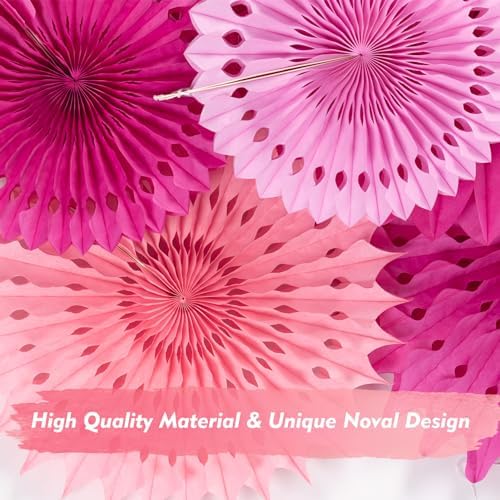 PAPER JAZZ Hot Pink Paper Flowers Decorations Pack of 11