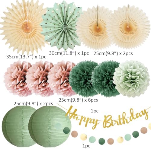 Sage Green and Dusty Pink Birthday Decor Kit