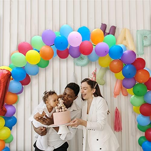 KAWKALSH 120 Rainbow Balloons 12 Inches Birthday Set
