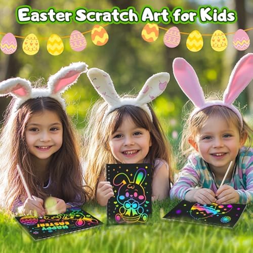 FEREDO KIDS 16 Pack Rainbow Scratch Art Notebook Party Favors Gifts