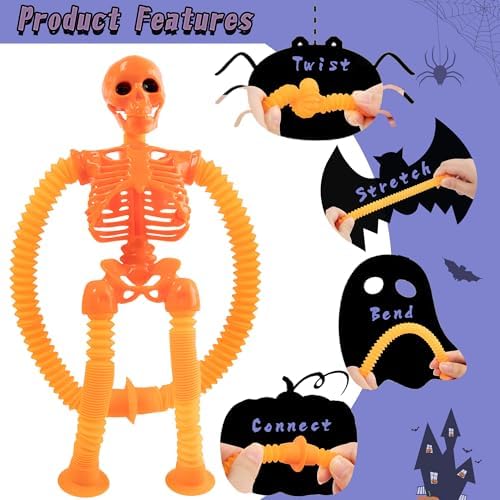 4 Pack Stretchy Skeleton Fidget Toys for Kids