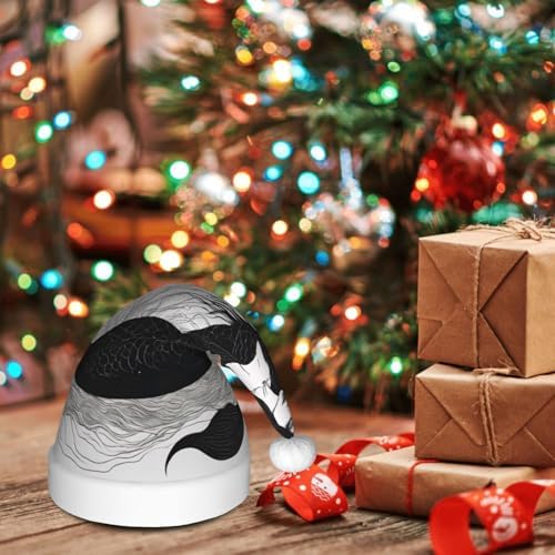 Dark Mermaid 04 Print Christmas Santa Hat Plush for Adults