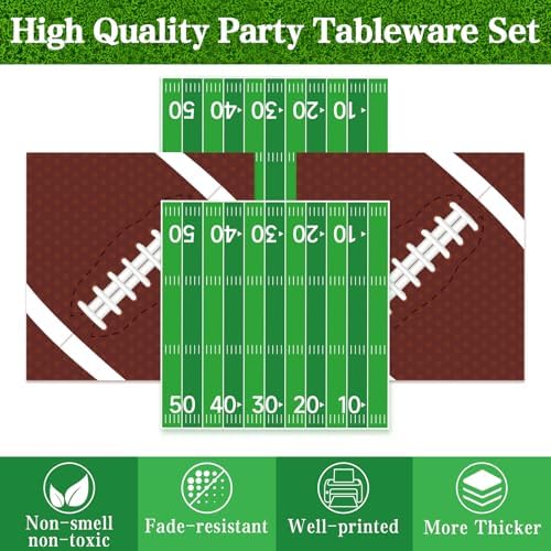 Football Party Supplies Kit Serve 50