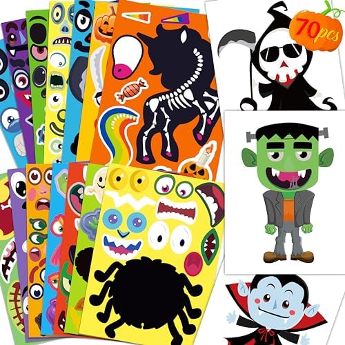Moon Boat Halloween Sticker Crafts for Kids 70 Sheets