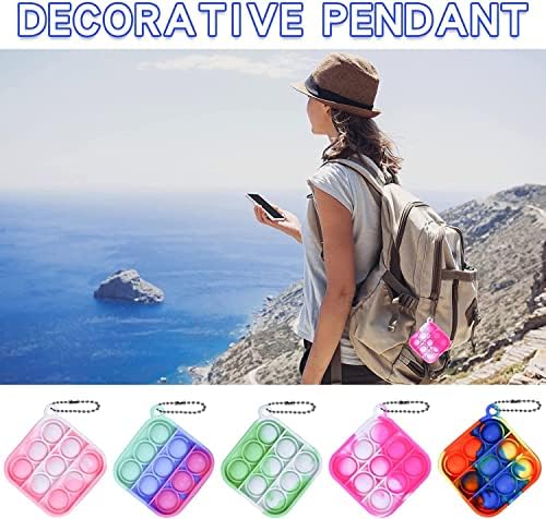 BicMan 36pcs Mini Pop Keychain Fidget Toy Pack