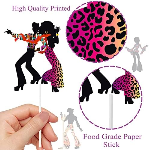 36pcs Disco Party Cupcake Toppers 70s 80s Decorations