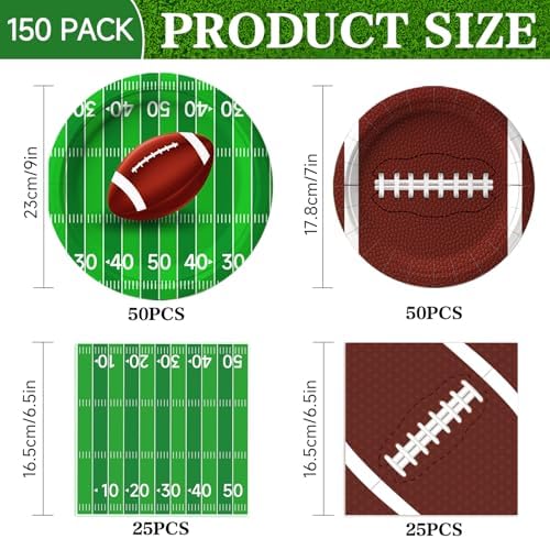 Football Party Supplies Kit Serve 50
