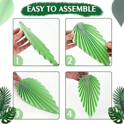 ADLKGG Green Gold Hanging Paper Leaves Wall Decor 12pcs