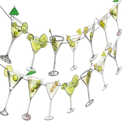 Martini Party Banners 2pcs Cocktail Cup Decorations