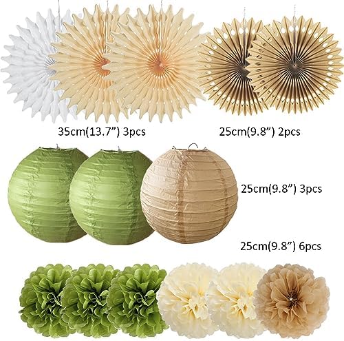 Olive Green and Brown Party Decor Kit