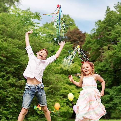 Hungdao 30 Pcs Bouncy Balls with Streamers
