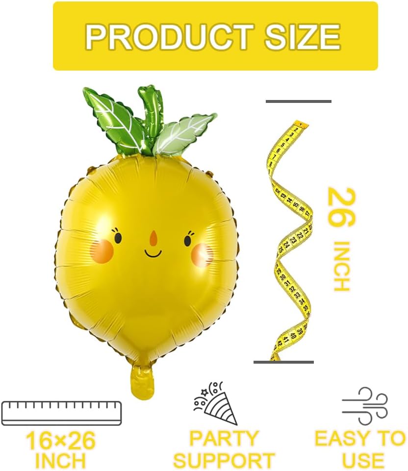 Lemon Foil Balloons 3PCS for Birthday Party Decor