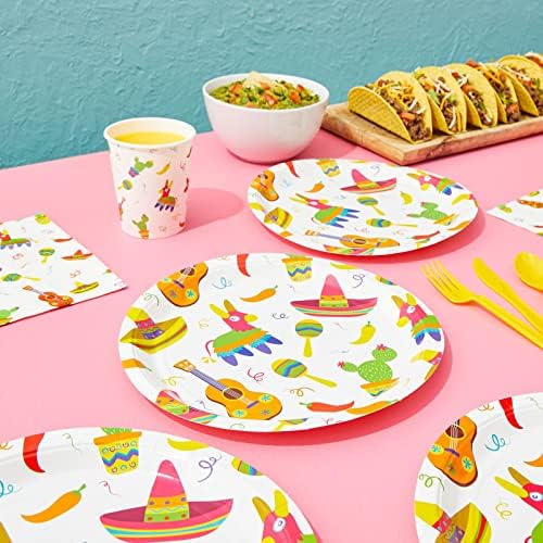 BLUE PANDA 144 Piece Fiesta Dinnerware Set Serves 24
