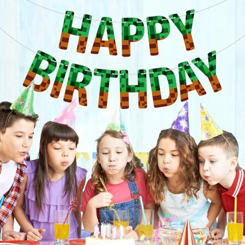 Happy Birthday Miner Banner for Home and Party Decor