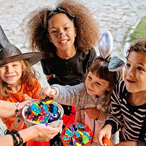 40 Pcs Halloween Pop Keychain Fidget Toy Pack
