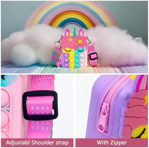 Civan Unicorn Pop It Fidget Toy Bag for Girls