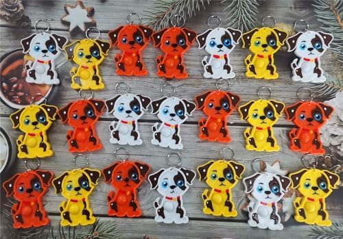 20 Packs Mini Fidget Bubbles Silicone Keychain Set