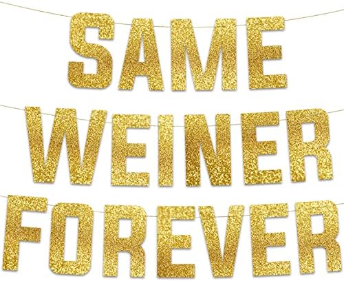 Funny Bachelorette Gold Glitter Banner for Party Decorations