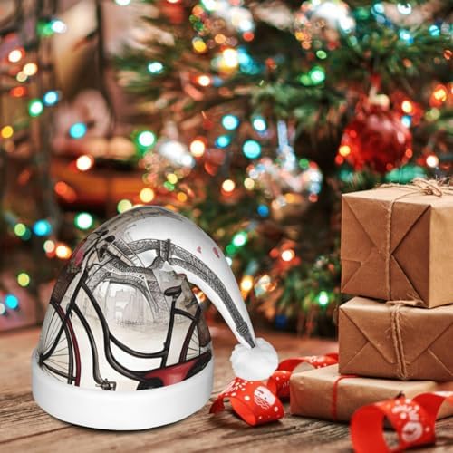 QinZheng LED Santa Hat with Paris Heart Print
