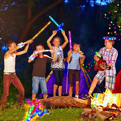 Jishi Light Up Pop Tubes LED Glow Sticks 8-Pack