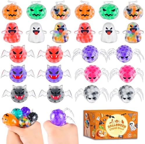 24 Pack Halloween Mini Squeeze Balls Stress Relief Set