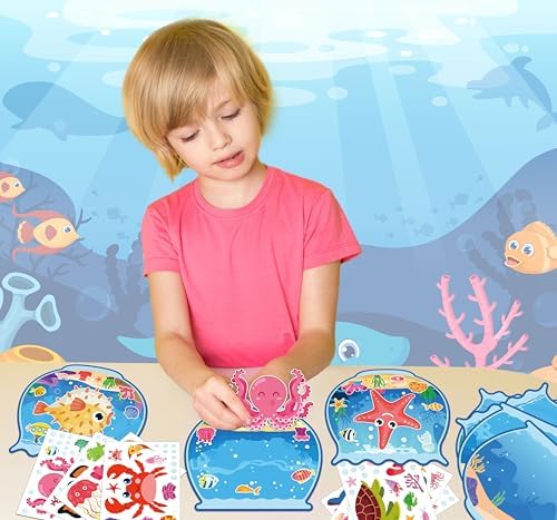 80UncleKimby 32pcs Ocean Animal Craft Sticker Kit