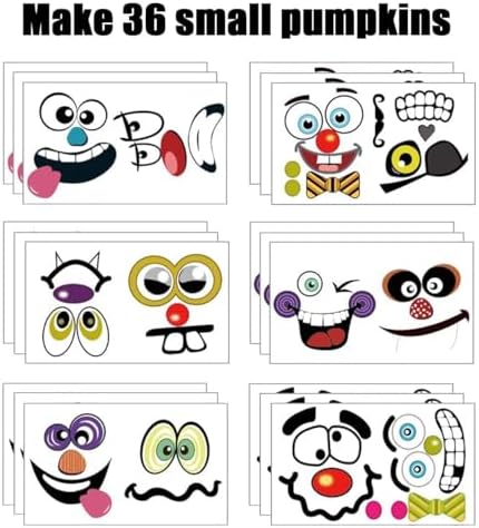 36 Pack Halloween Pumpkin Stickers for Kids and Toddlers