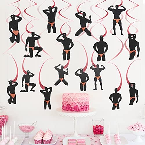 Lnlofen 30Pcs Rose Gold Male Dancer Bachelorette Decor