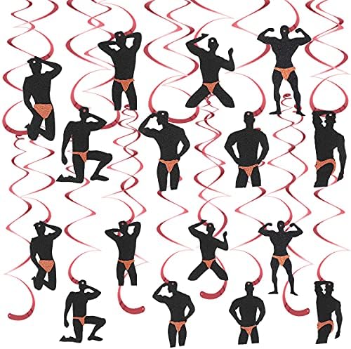 Lnlofen 30Pcs Rose Gold Male Dancer Bachelorette Decor