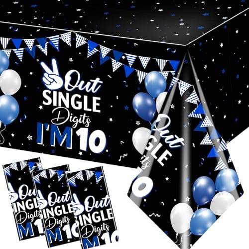 10th Birthday Decorations for Boys 3pcs Tablecloths