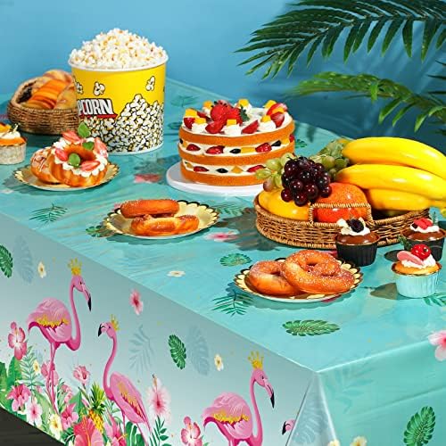 Mixweer 3 Piece Flamingo Tablecloths for Tropical Party