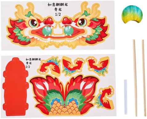 Vaguelly 1Set Paper Dragon Craft Kit for Kids