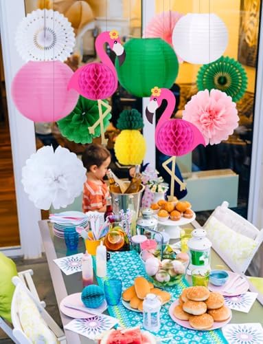Flamingo Party Decorations Set 16 Pcs Tropical Beach Theme
