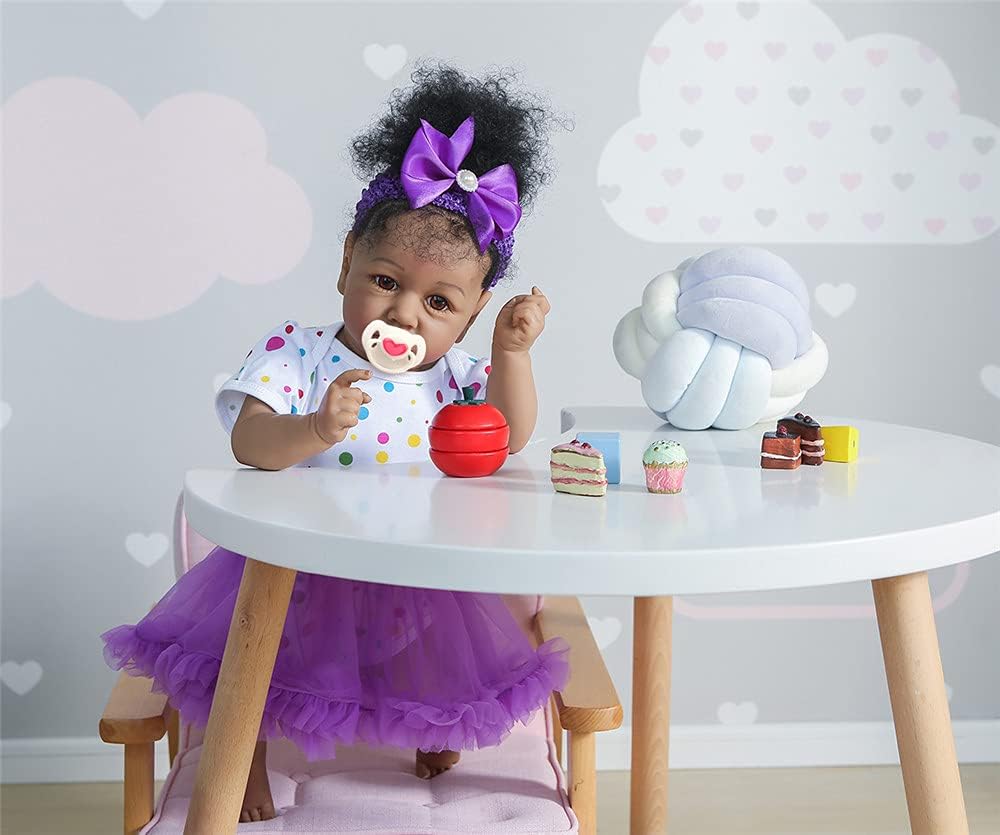 Anano 22 Inch Black Reborn Toddler Doll