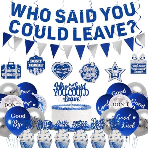 Roetyce Blue Who Said You Could Leave Banner Decorations Kit
