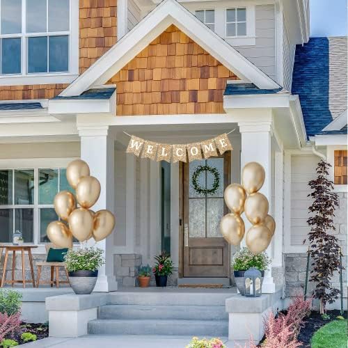 Gold Glitter Welcome Banner Pre-strung 6 ft