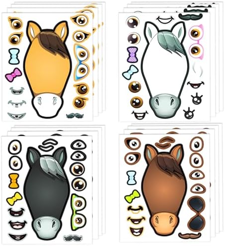 24 Make A Horse Sticker Sheets Fun Craft Activity for Kids
