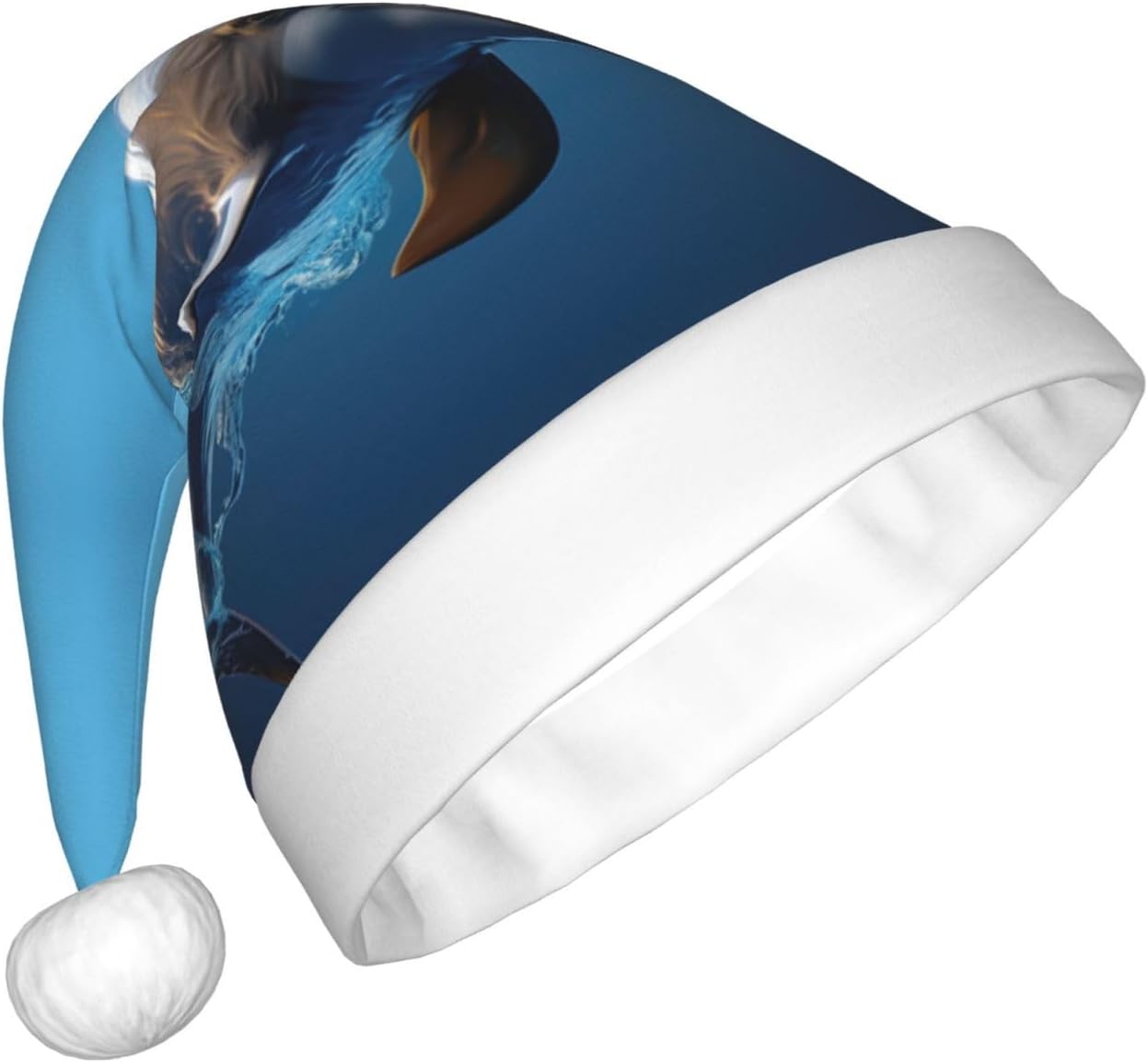 Unique 3D Dolphin Print Santa Hat Plush