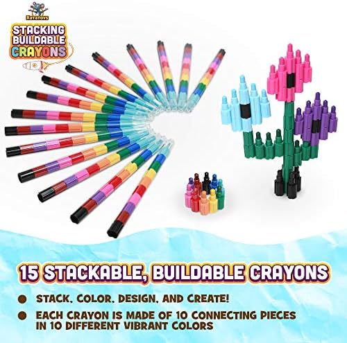 Stacking Crayons 15 Pc Set for Kids