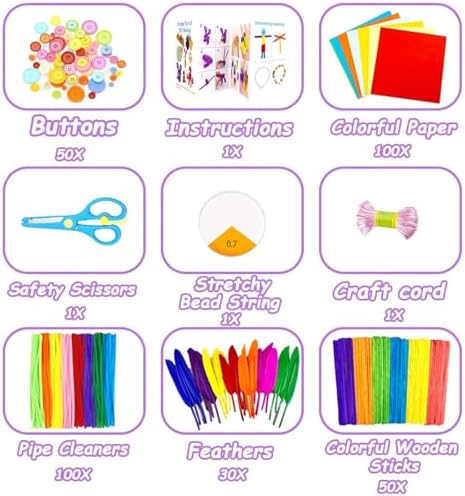 VLUSSO 3000Pcs Arts and Crafts Kit for Kids Ages 4-12