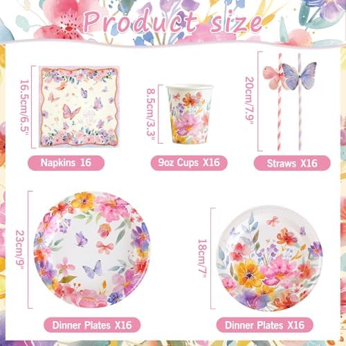PAPER JAZZ 80pcs Wildflower Party Decorations