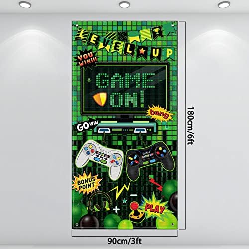 Blulu Video Game Party Photo Banner Backdrop Decor
