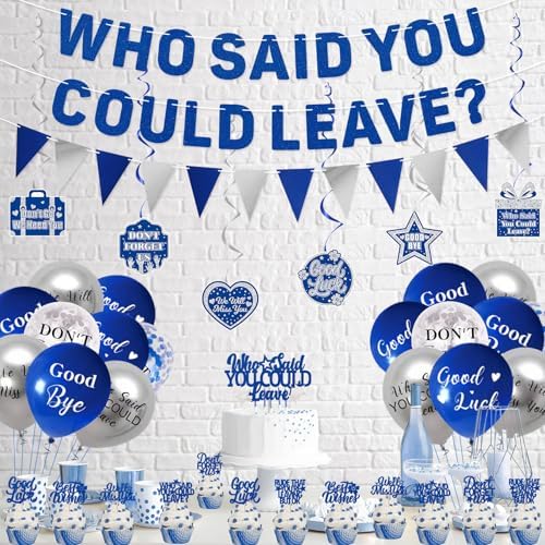 Roetyce Blue Who Said You Could Leave Banner Decorations Kit